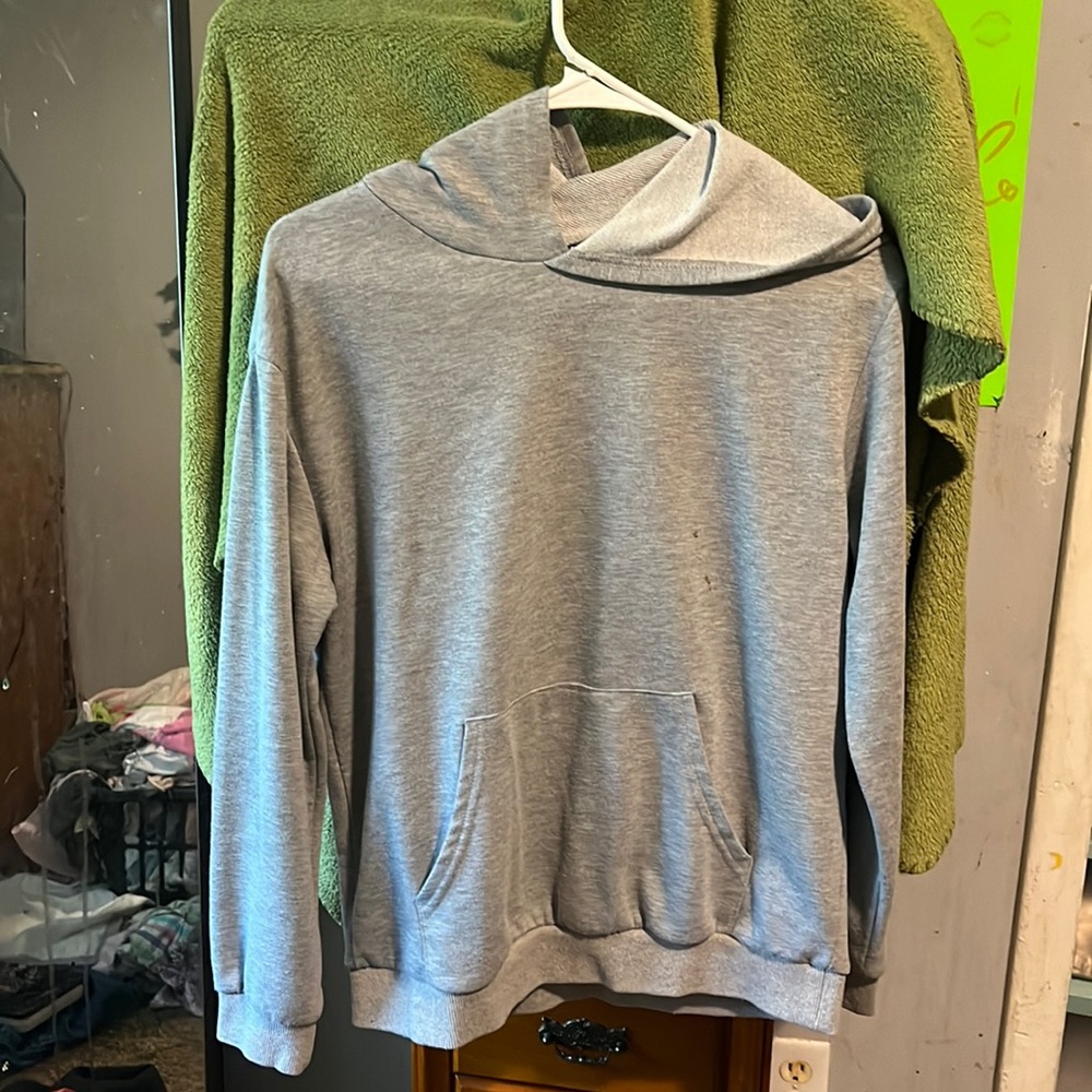 Plain gray sweatshirt and a size 13-14Y from Shein